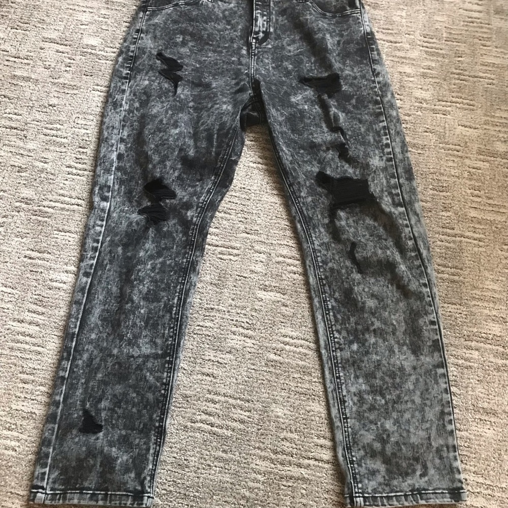 Distressed Stretch-Denim Dance Jeans